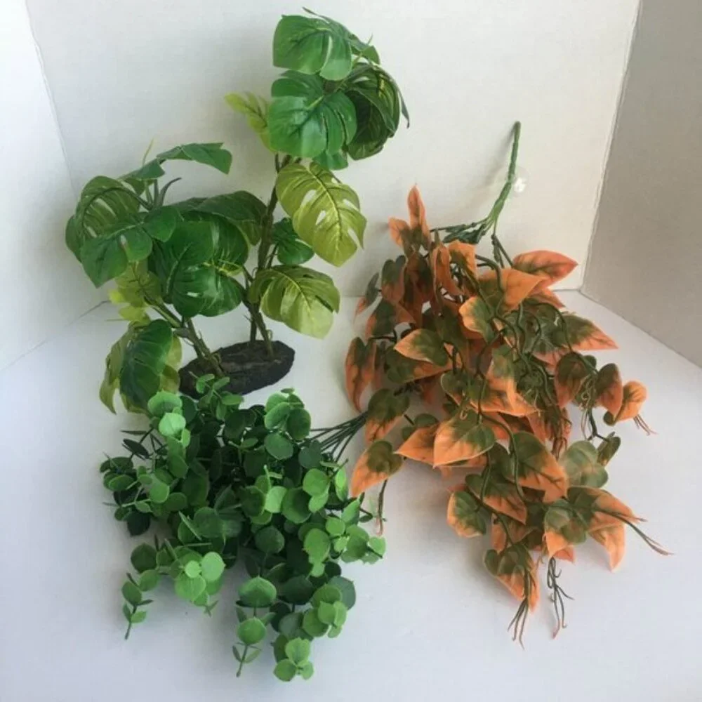 Reptile Terrarium Aquarium Supplies - Miscellaneous Fake Faux Plants Tank Decor